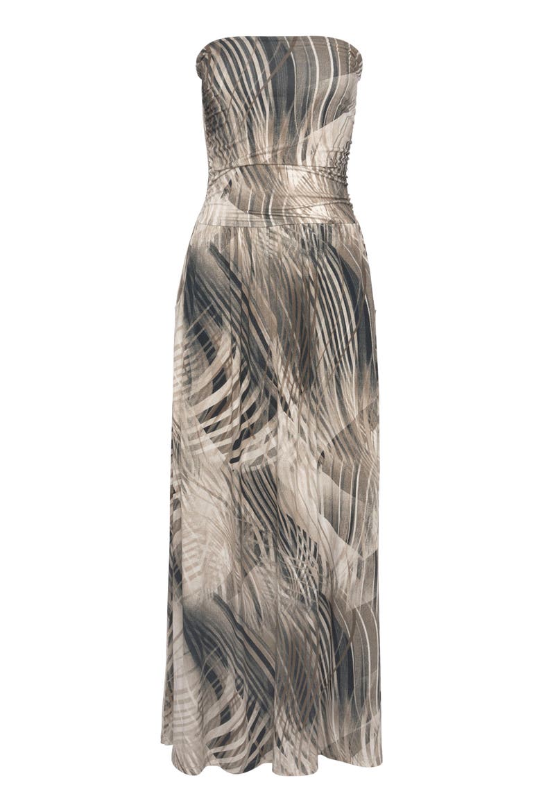 Women's Bandeau Maxi Dress, Alternate, color, Sand Print