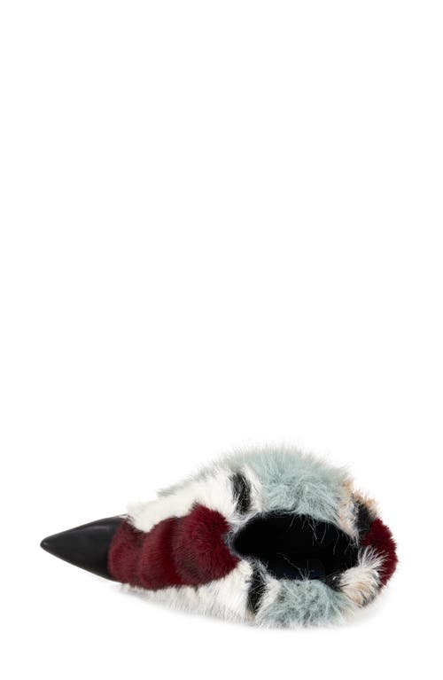 Azalea Wang Briash Mixed Faux Fur Bootie In Multi