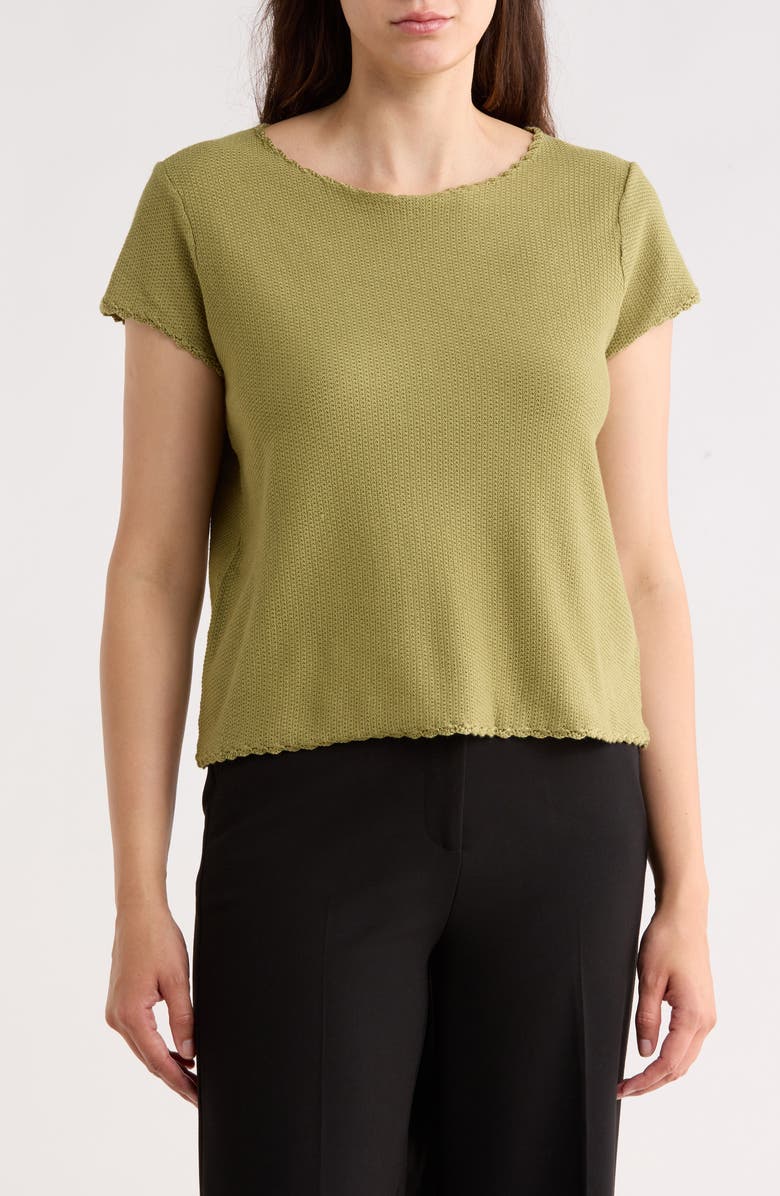 Adrianna Papell Boat Neck Cap Sleeve Seed Stitch Sweater, Main, color, Green Oasis
