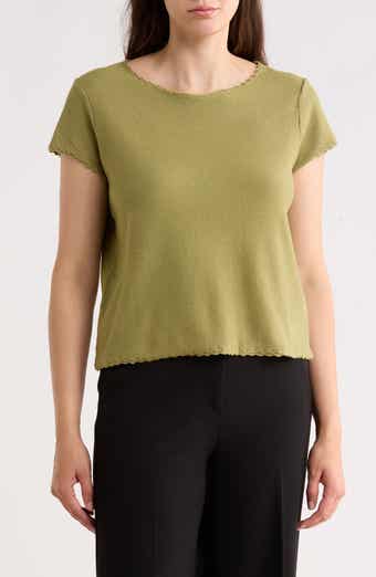 Adrianna Papell Boat Neck Cap Sleeve Seed Stitch Sweater