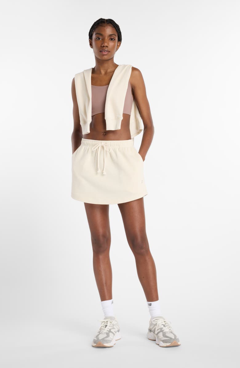 New Balance Coastal Fleece Skirt, Alternate, color, Beige