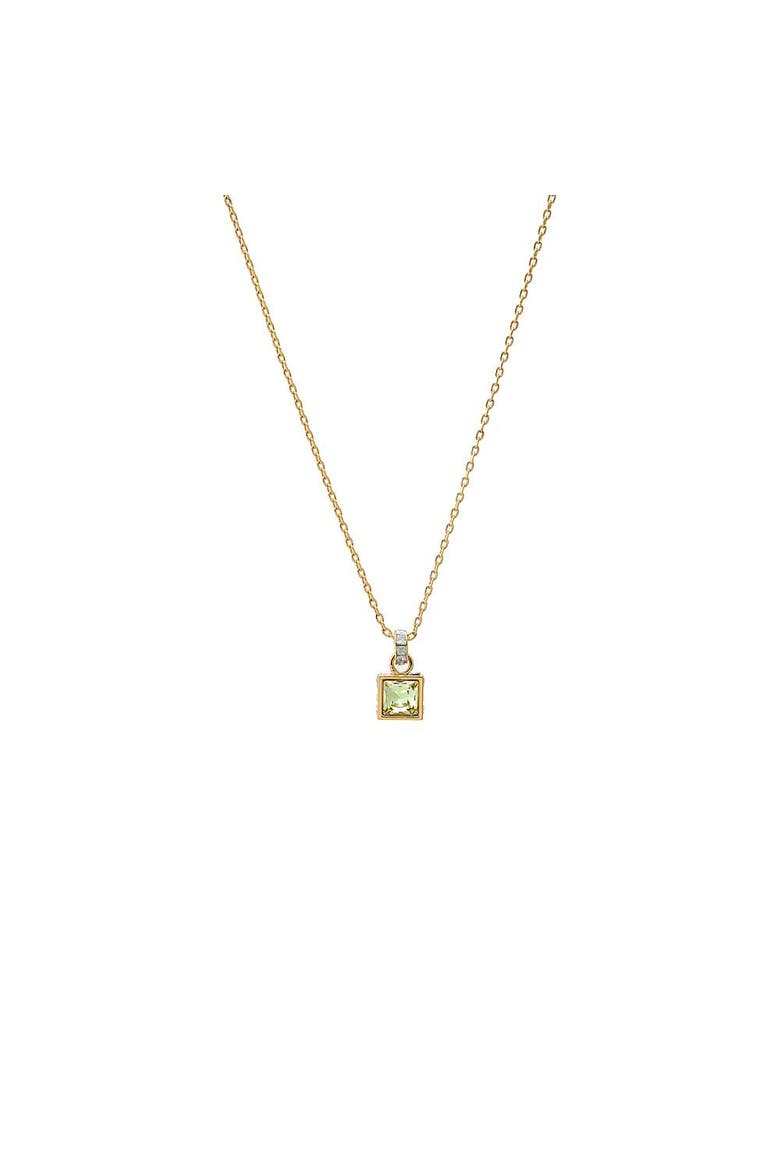 Yellow Citrine Square X Baguette Pendant Necklace, Main, color, Light Green