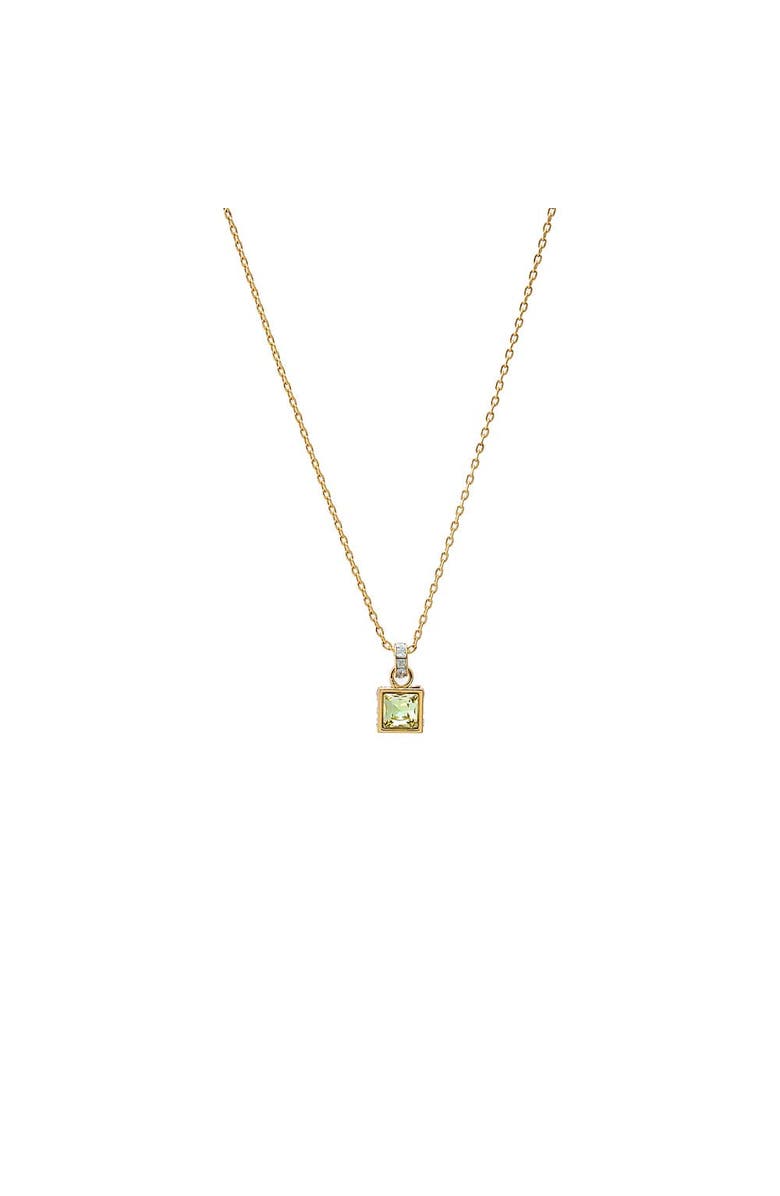 BY ADINA EDEN Yellow Citrine Square X Baguette Pendant Necklace, Main, color, Light Green