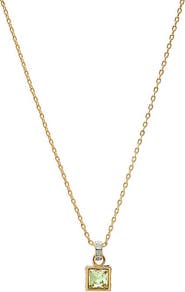 BY ADINA EDEN Yellow Citrine Square X Baguette Pendant Necklace