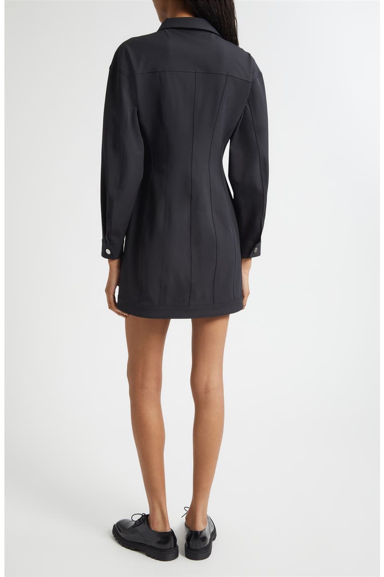 Nolwenn Long Sleeve Mini Shirtdress, Alternate, color, BLACK