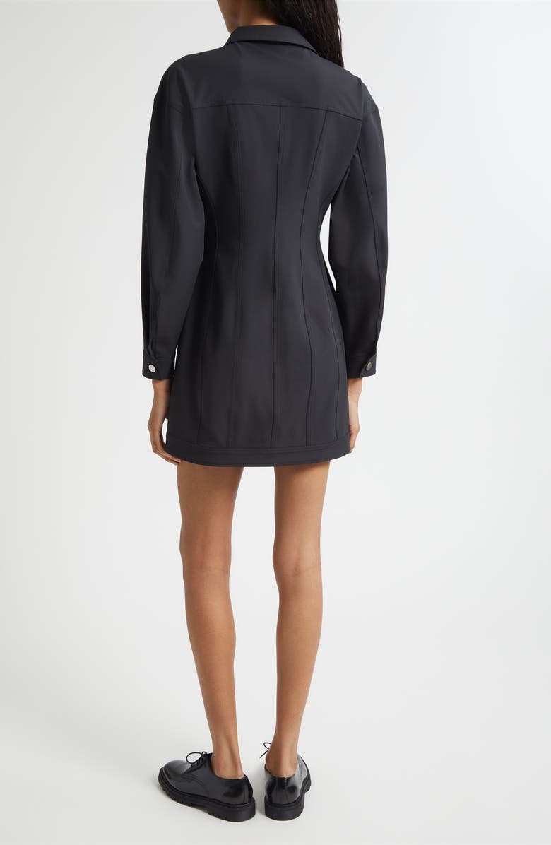 Cinq à Sept Nolwenn Long Sleeve Mini Shirtdress, Alternate, color, Black