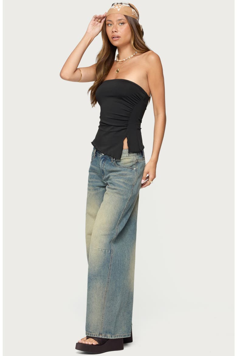 Belinda Asymmetric Tube Top, Alternate, color, BLACK