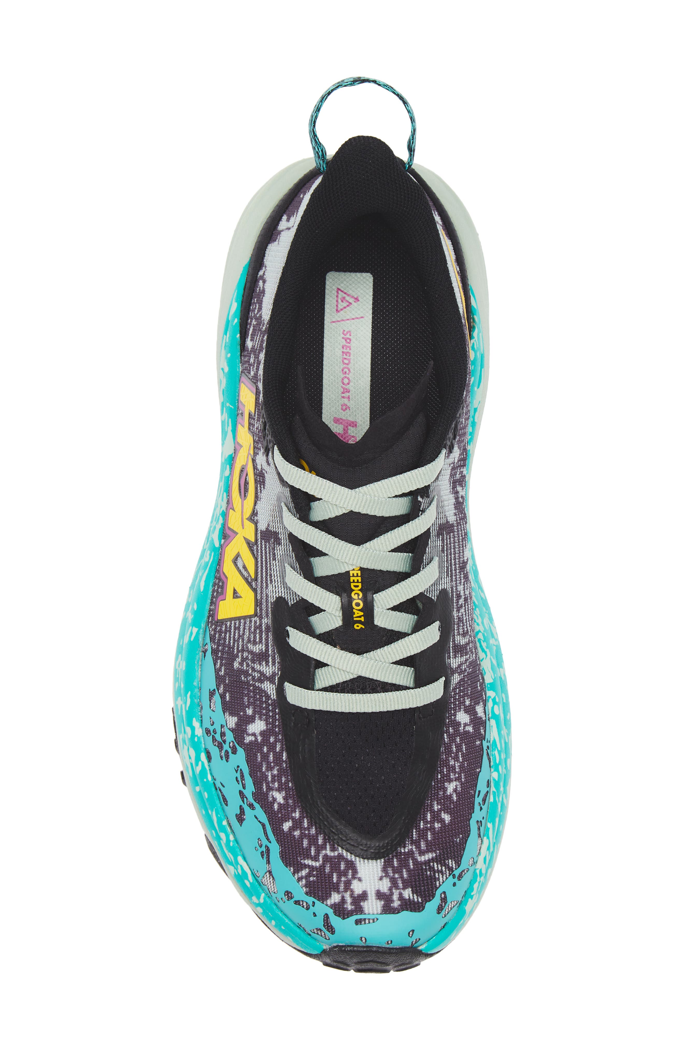 HOKA Speedgoat 6 Trail Running Shoe, Alternate, color, Black / Aloe Vera