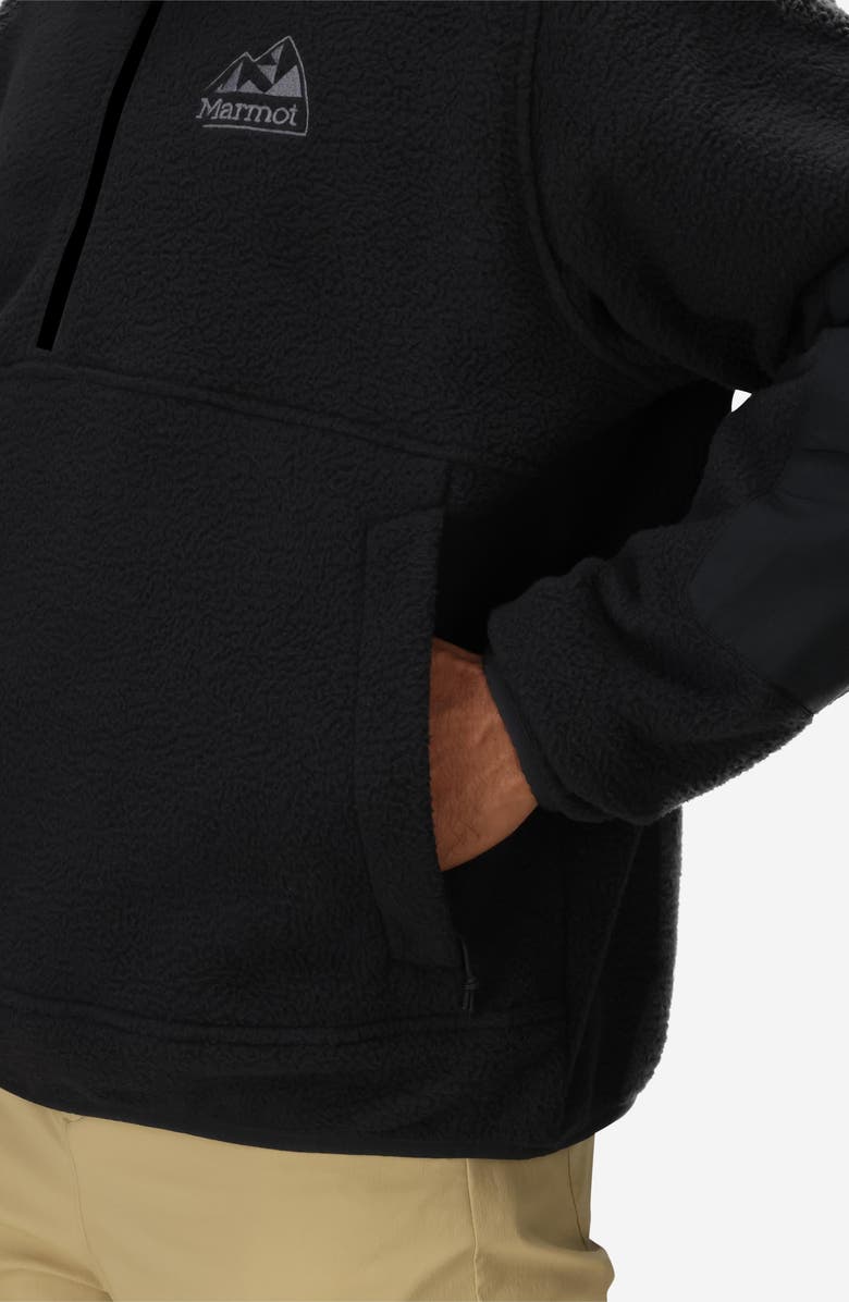 Marmot Wanderer High Pile Fleece Half Zip Pullover, Alternate, color, Black