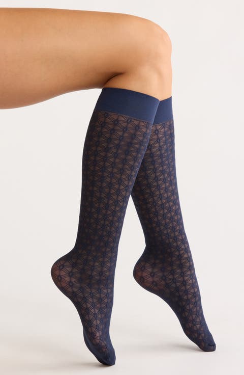 Sheer Jacquard Dress Socks