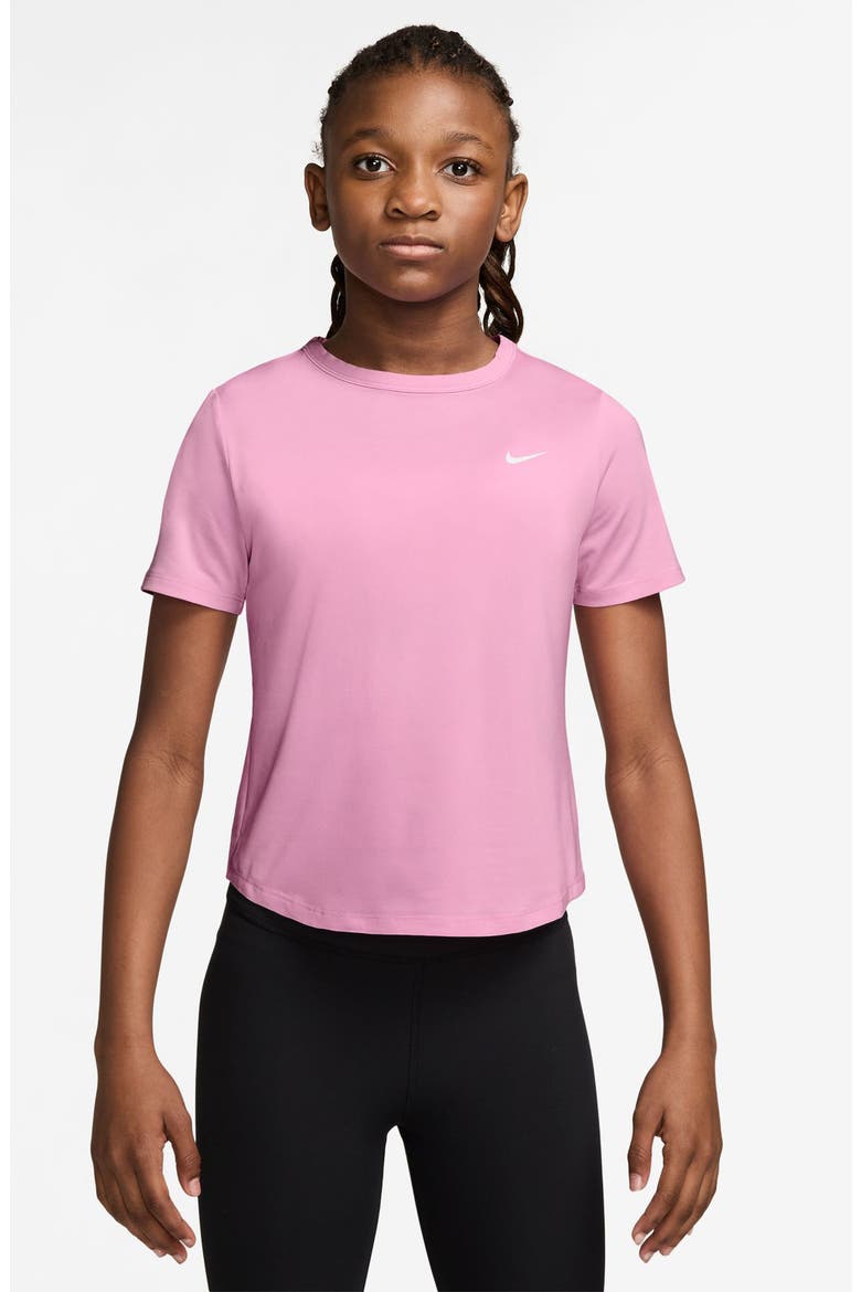 Kids' Dri-FIT Dash Graphic T-Shirt, Main, color, PINK RISE/ WHITE