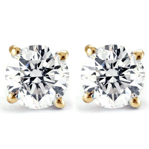 2 1/4 Ct T.W. Diamond Screw Back Studs Lab Grown 14k Gold