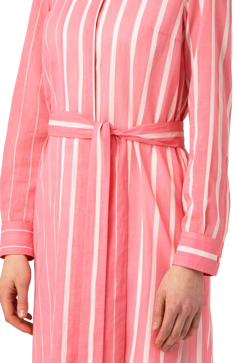Akris Stripe Cotton Voile Long Sleeve Midi Shirtdress, Alternate, color, 
