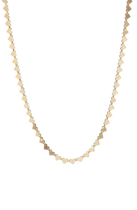 14K Gold Laser Heart Chain Necklace