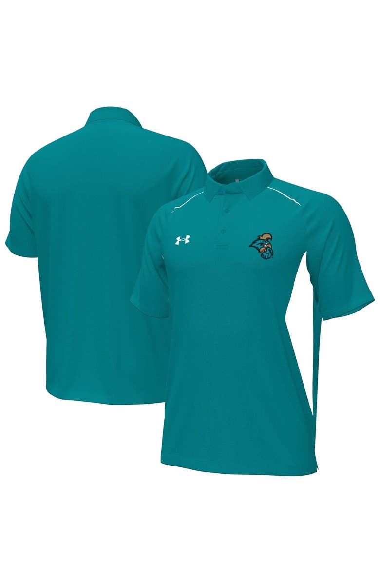 Under Armour Men's Under Armour Teal Coastal Carolina Chanticleers Sideline Title Performance Polo, Alternate, color, Teal