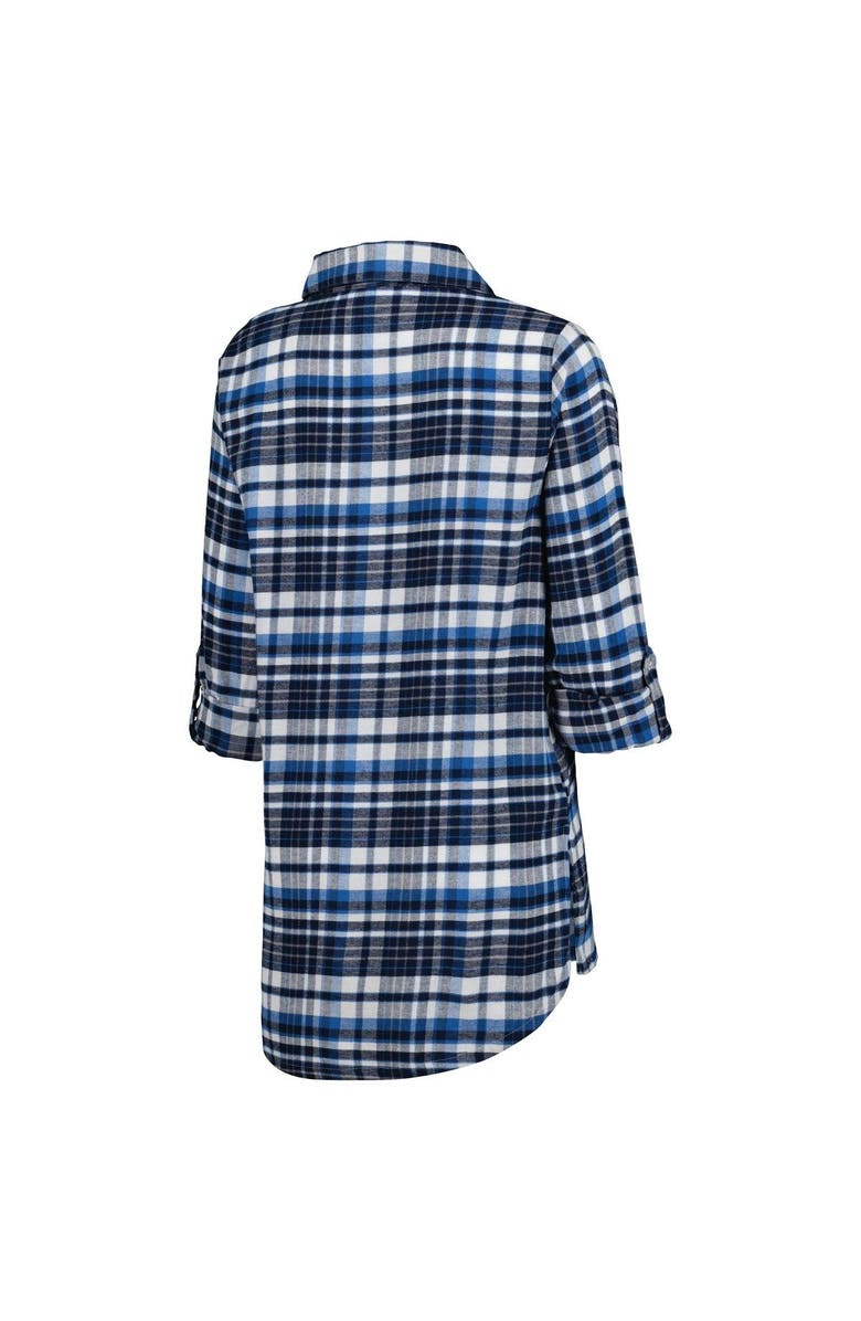 CONCEPTS SPORT Women's Concepts Sport Blue Toronto Maple Leafs Mainstay Flannel Full-Button Long Sleeve Nightshirt, Alternate, color, 