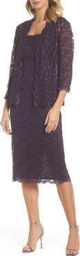 Alex Evenings Lace Cocktail Dress with Jacket