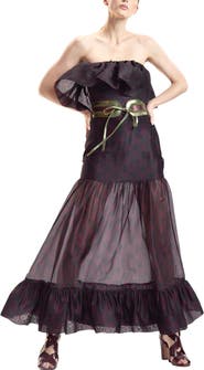 Cynthia Rowley Organza Midi Skirt