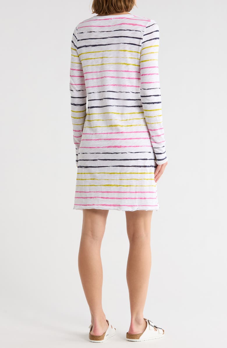 ATM Anthony Thomas Melillo Slub Jersey Long Sleeve Dress, Alternate, color, White/ Multi