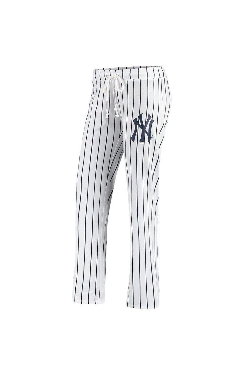 CONCEPTS SPORT Women's Concepts Sport White New York Yankees Vigor Pinstripe Sleep Pant, Main, color,