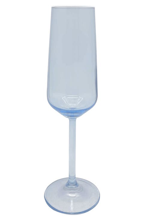 Fine Line Set of 4 Glass Champagne Flutes