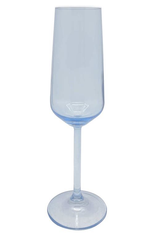 Mariposa Fine Line Set of 4 Glass Champagne Flutes in Blue 