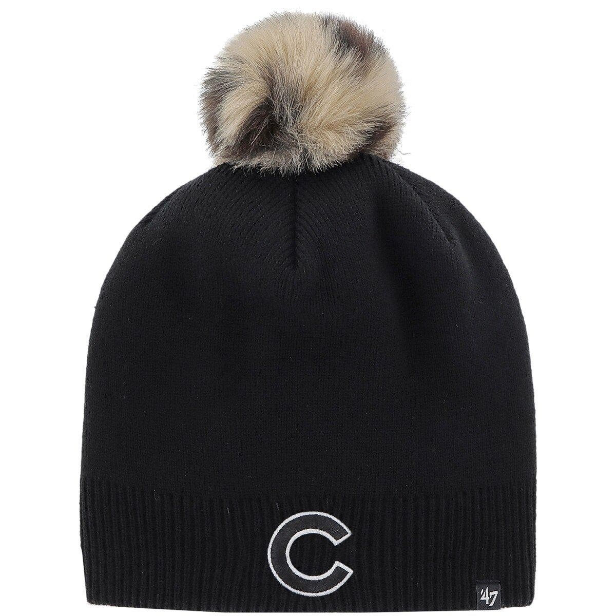 '47 Women's '47 Black Chicago Cubs Serengeti Beanie Hat with Pom (Women ...