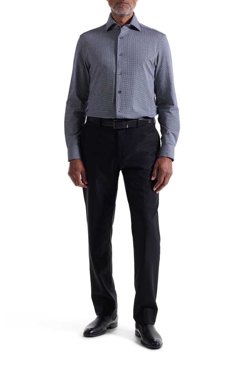 Devon OoohCotton® Houndstooth Button-Up Shirt, Alternate, color, NAVY