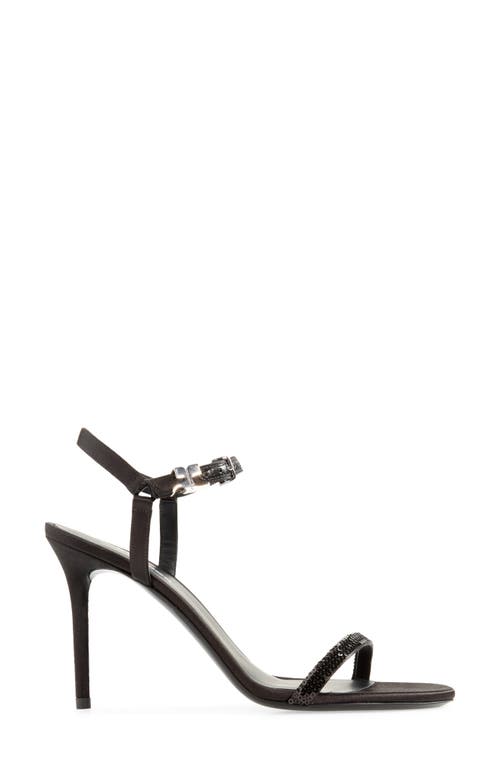 Courrèges Ac Stud Sequin Sandal In Black