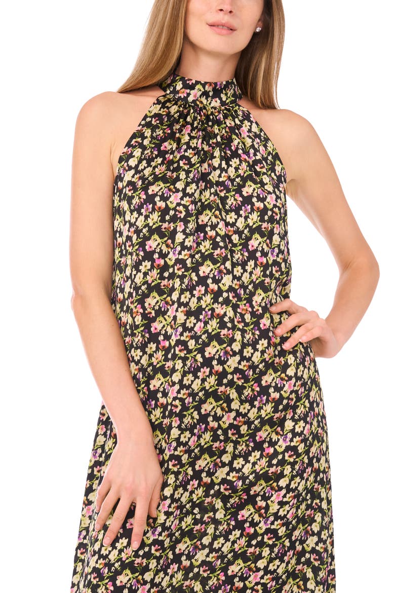 Halter Neck Maxi Dress, Alternate, color, RICH BLACK