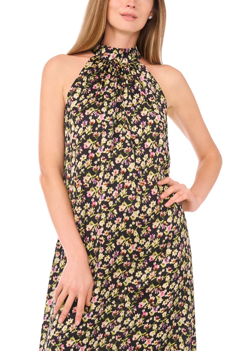 Vince Camuto Halter Neck Maxi Dress, Alternate, color, Rich Black