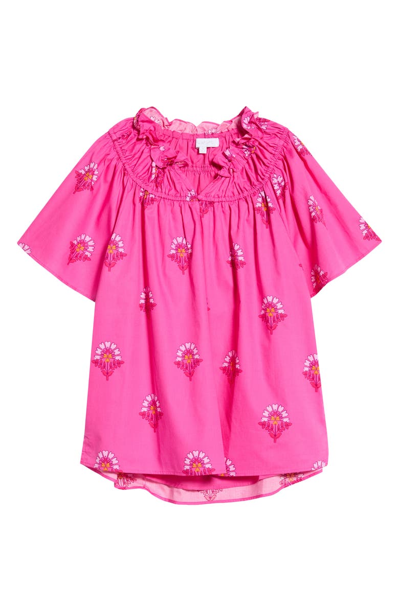 SUGARLIPS Scarlett Floral Darthy Smocked Neck Top, Alternate, color, Fuchsia-Pinks