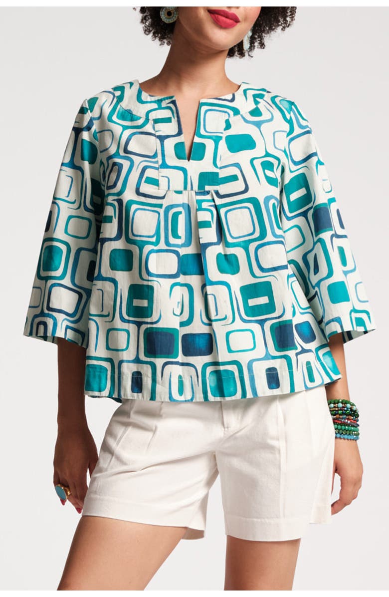 Frances Valentine Easy Top Print Cotton Poplin, Alternate, color,