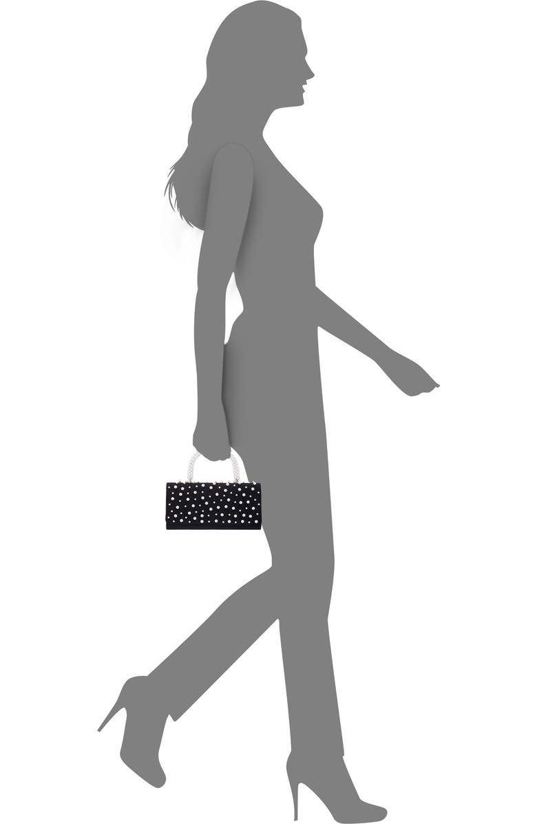 Nina Gaia Faux Pearl Top Handle Bag, Alternate, color, Black-White