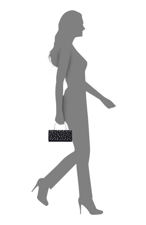 Nina Gaia Faux Pearl Top Handle Bag In Black-white
