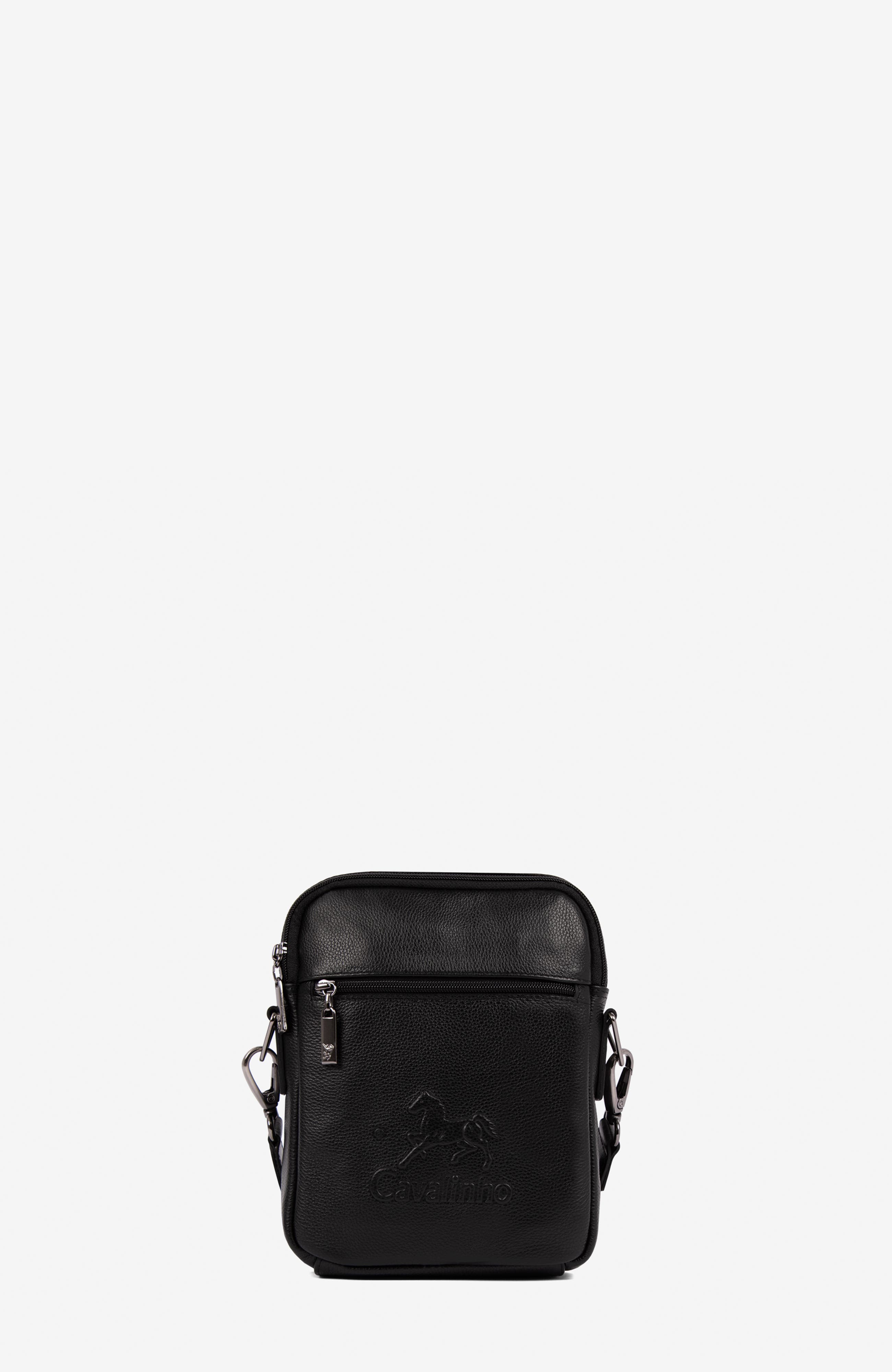 El Cavaleiro 484 Leather Traveler Crossbody Bag, Main, color, Black