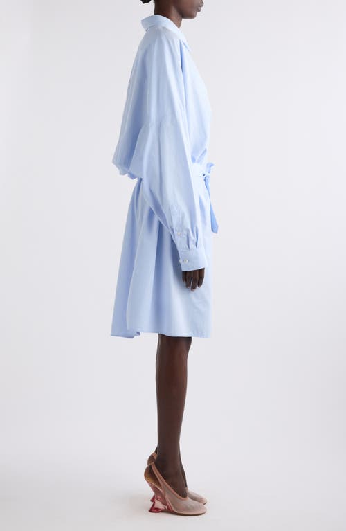 Dries Van Noten Dindi Belted Long-sleeve Shirtdress In Light Blue