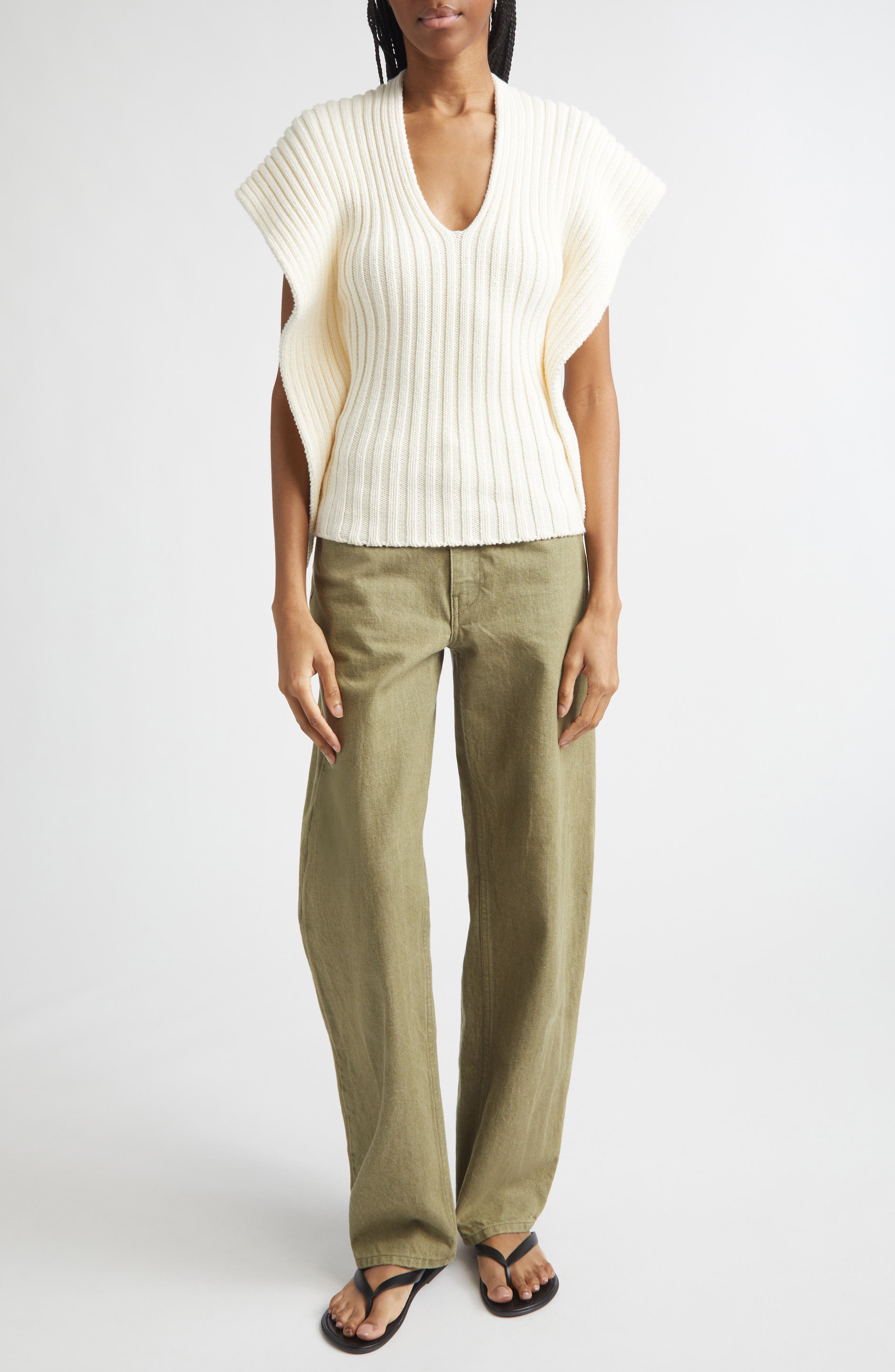 Greer Cutout Rib Cotton Sweater - image 2