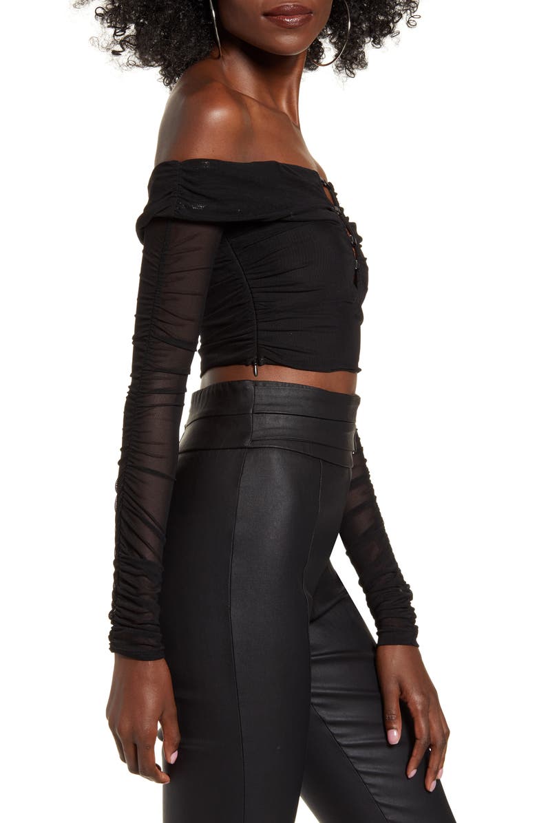 Tiger Mist Budapest Off the Shoulder Crop Top, Alternate, color, 