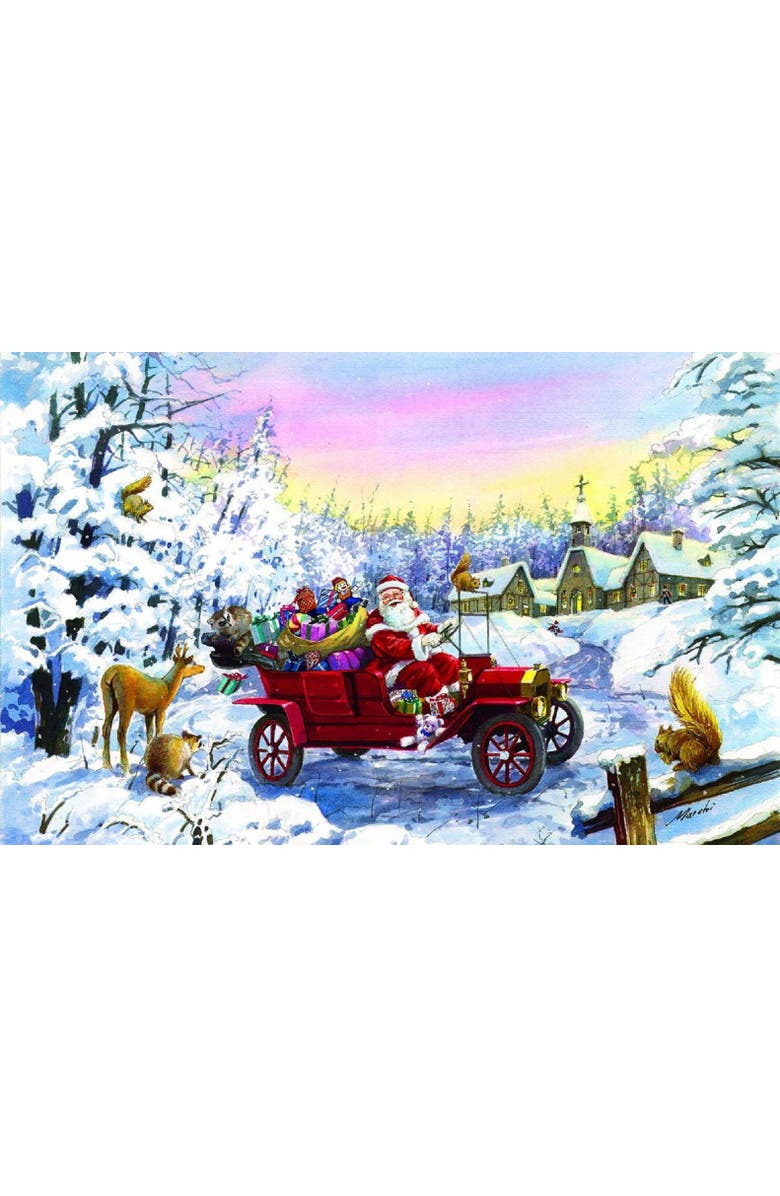 Sunsout Thoroughly Modern Santa 550 piece Jigsaw Puzzle for Adults, Alternate, color, Multicolor
