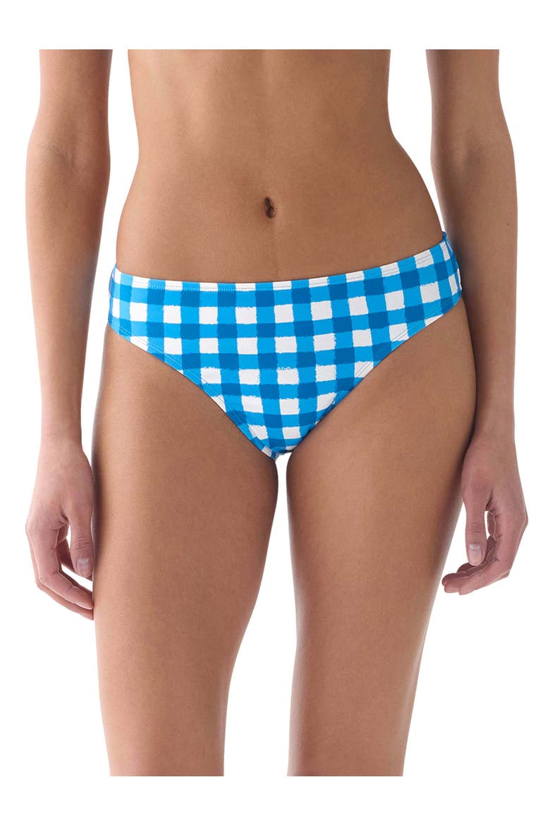Gingham High Cut Bikini Swim Bottom Swimsuit, Main, color, Santorini Blue
