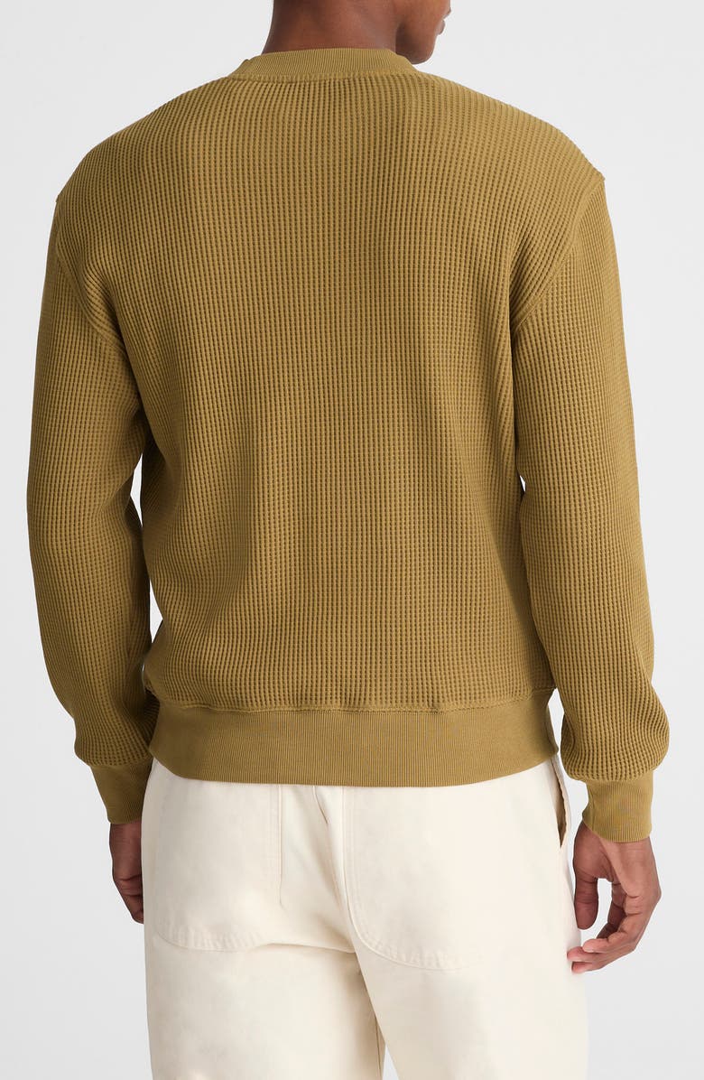 Madewell Waffle Sweatshirt, Alternate, color, Woodland Brown