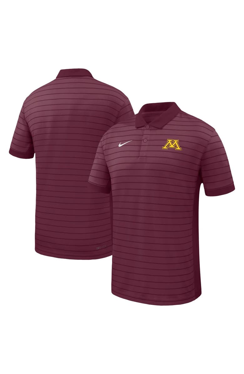 Nike Men's Nike Maroon Minnesota Golden Gophers 2025 Early Season Coaches Sideline Victory Stripe Performance Polo, Main, color, Maroon