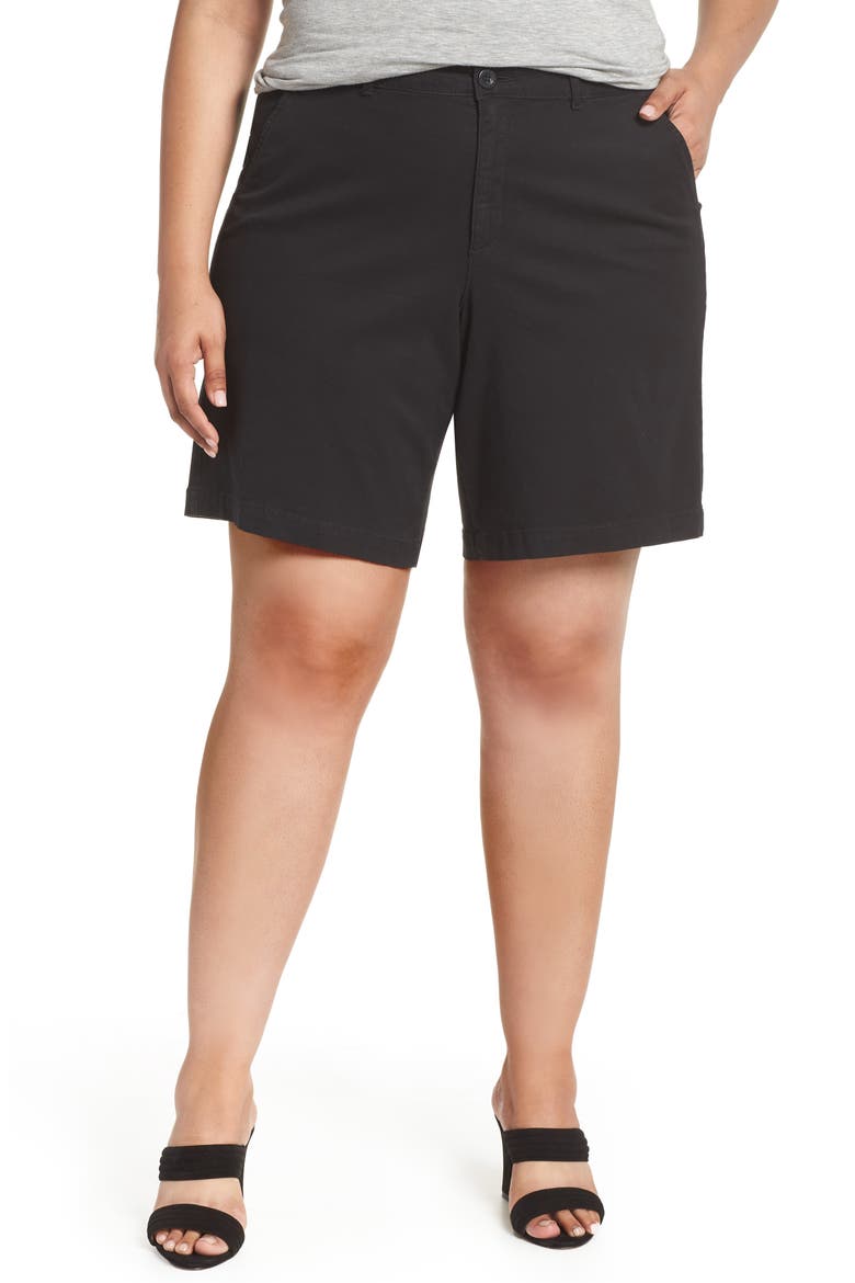 Stretch Twill Bermuda Shorts, Main, color, BLACK
