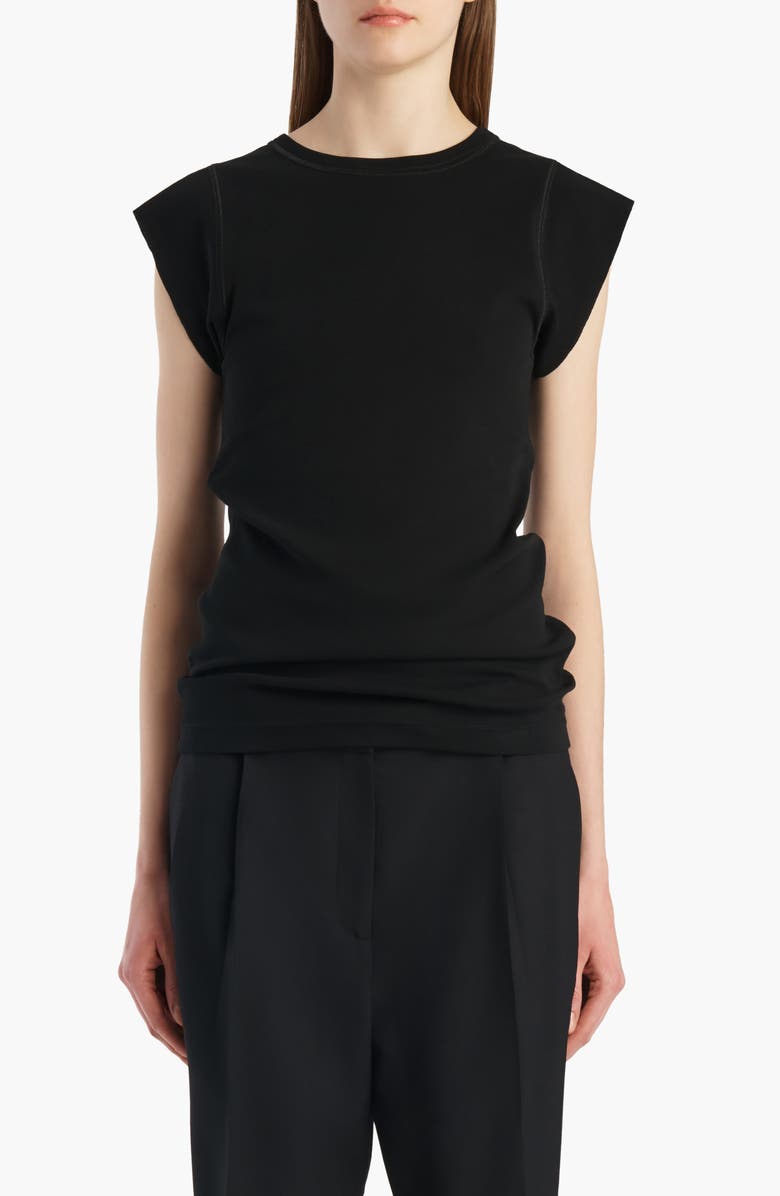 Khaite Angel Cotton Rib Top, Main, color, Black