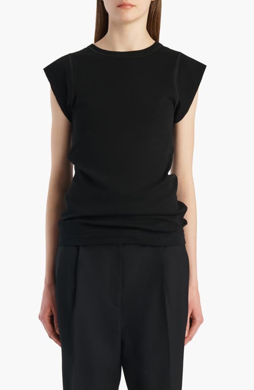 Khaite Angel Cotton Rib Top in Black at Nordstrom, Size Small