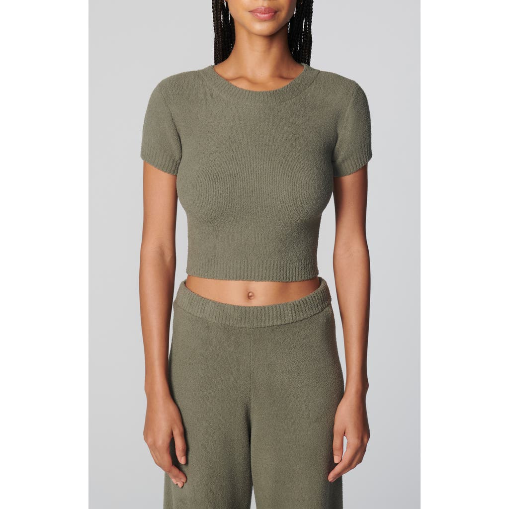 Florence By Mills Short Sleeve Crop Sweater In Green
