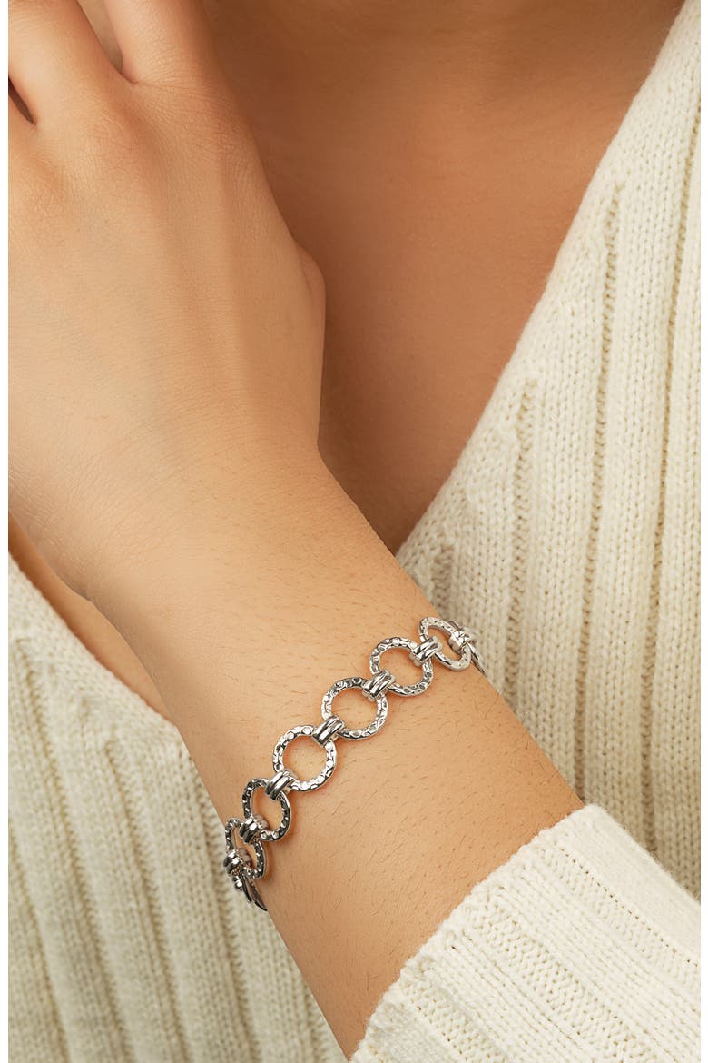 Molten Chain Bracelet, Alternate, color, SILVER