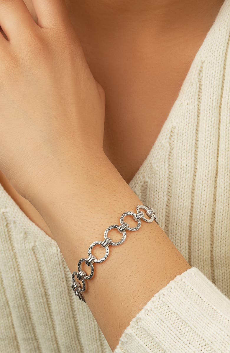 Sterling Forever Molten Chain Bracelet, Alternate, color, Silver