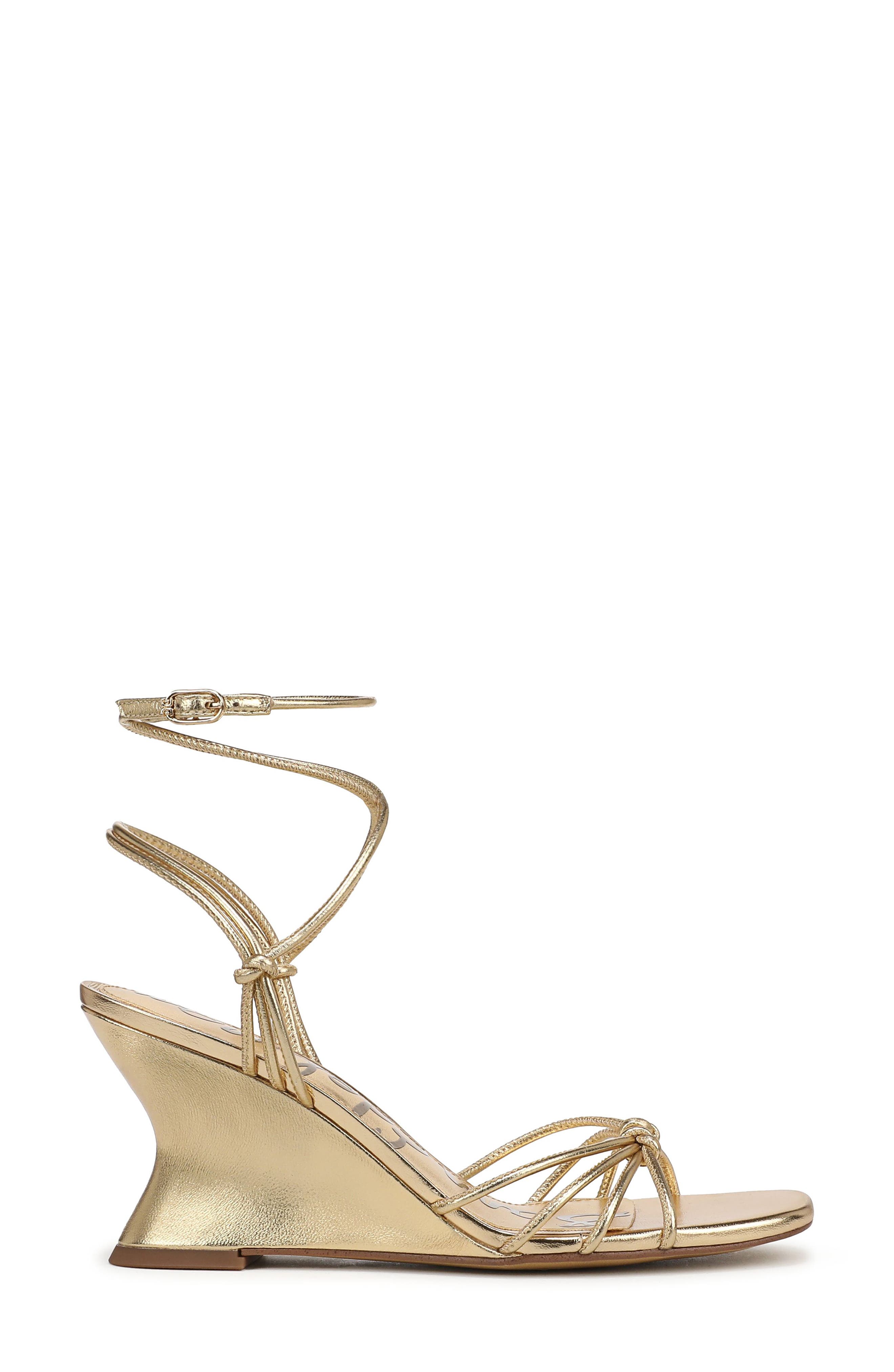 Daxton Ankle Strap Wedge Sandal, Alternate, color, AMBER GOLD